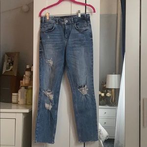 Zara trafaluc jeans. Blue .Size 4. Stretchy.